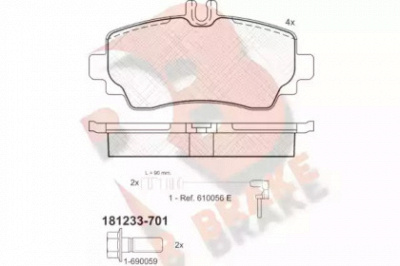 R BRAKE rb1233701 -  Комплект тормозных колодок, дисковый тормоз